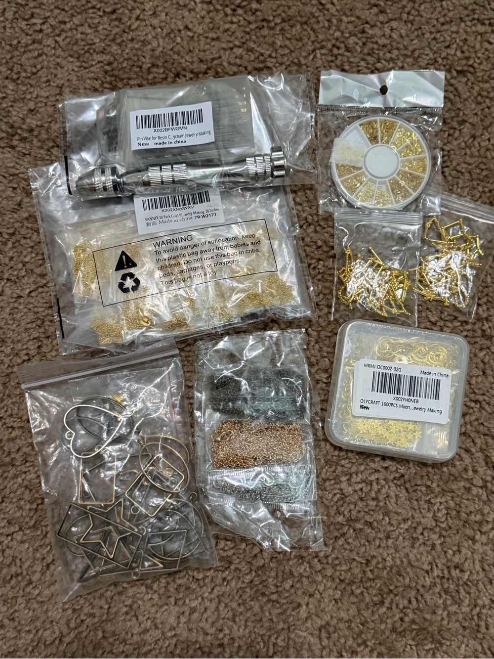 Gold and Silver Jewelry Making Kits Findings Pack for DIY Resin Crafts Pin Vise
